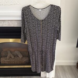Elegant Black and White Mini Dress